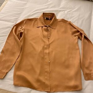 Zanella Platinum Silk Copper Button Down Shirt